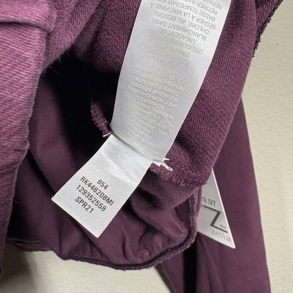 Zella Womens XL Pullover Sweatshirt Purple Claret Cotton V Neck Long Sleeves - Picture 8 of 8